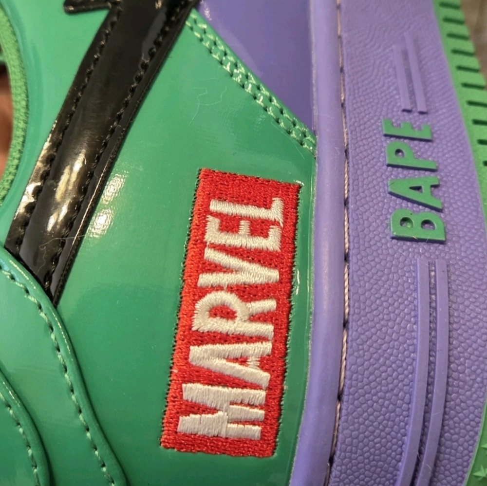 RARE A BATHING APE x Marvel Comics Bape Sta Low 'Hulk' US Men's Size 11 - Picture 6 of 11